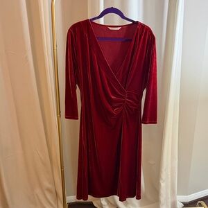 Soft Surroundings Deep Red Long Sleeve Dress